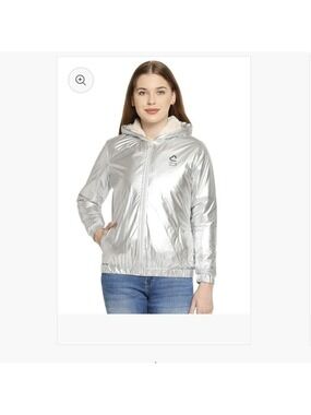 NWT Being Human Silver Ladies Jacket, XL, Small Fit, Check Measurements